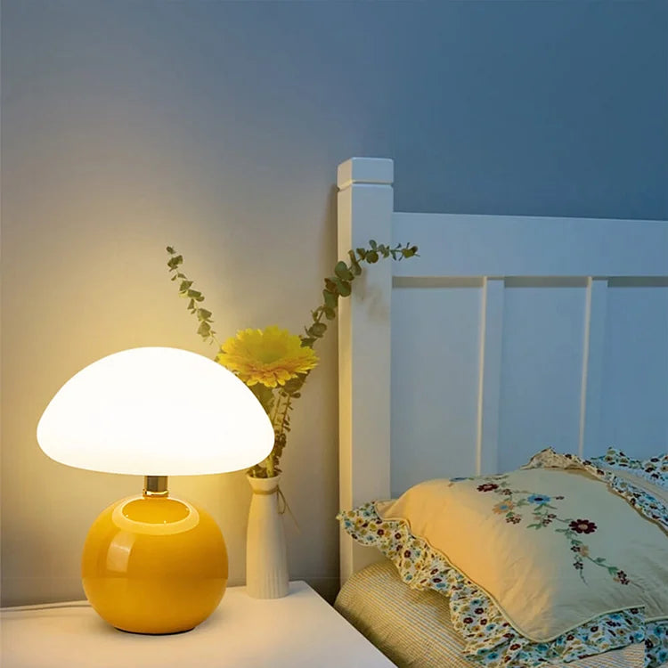 French Cream Mushroom Table Lamp - Adjustable LED