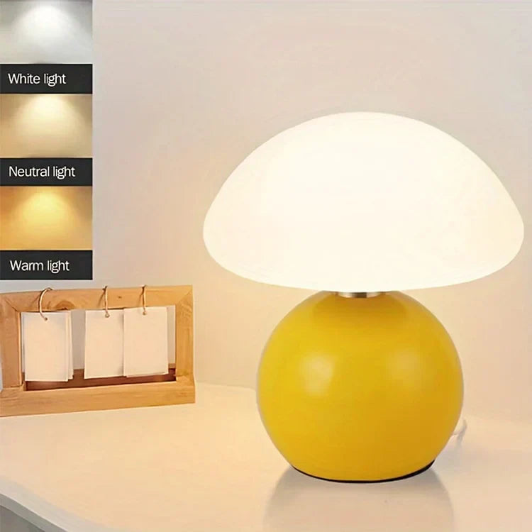 French Cream Mushroom Table Lamp - Adjustable LED