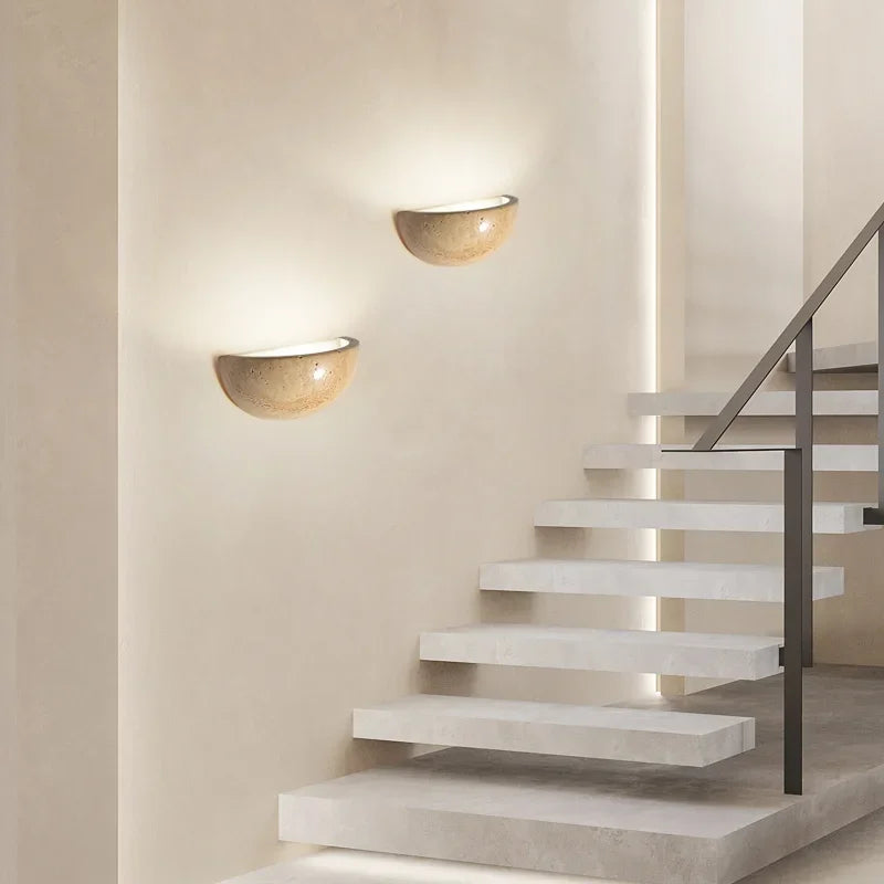 Elegant Stone-Effect LED Wall Light - Energy Efficient