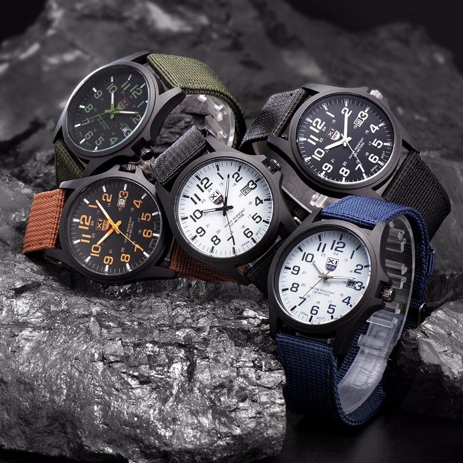 Tactical Men's Watch – Waterproof 50m, Shock-Resistant, Night Light