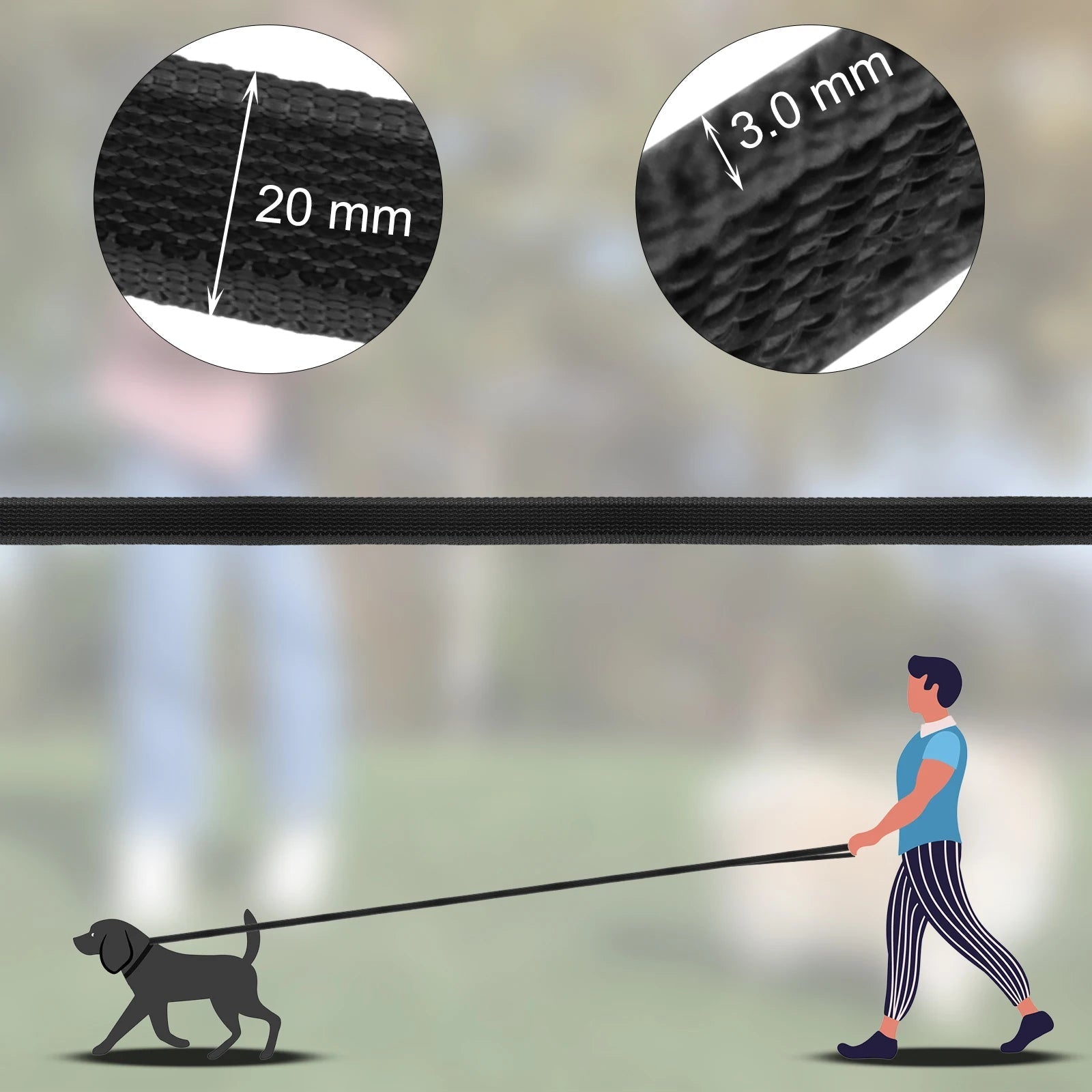 Extra Long Waterproof Dog Lead with Comfy Handle