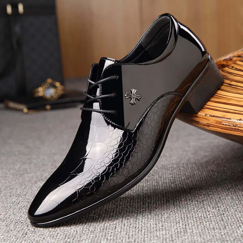 Men's Classic Black Oxford Formal Dress Shoes