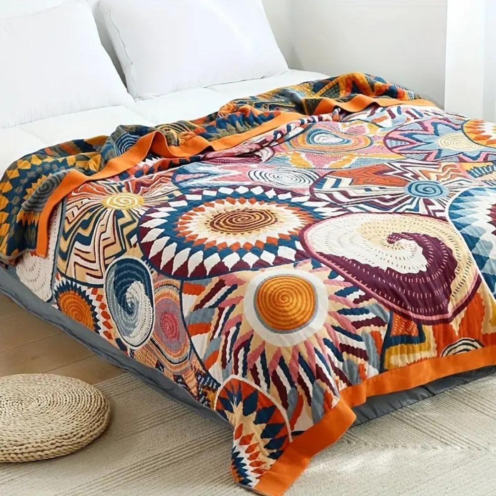 Sunburst Cotton Blanket - Soft Lightweight All-Season Throw