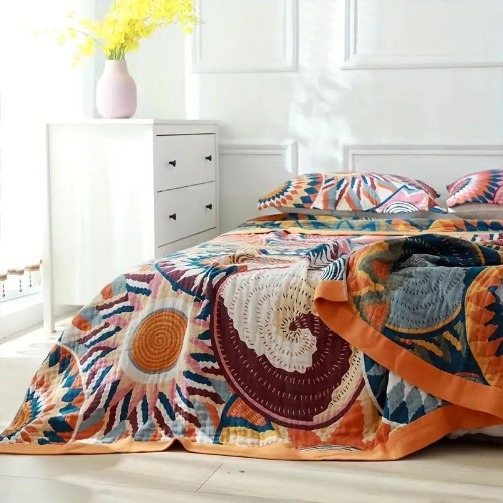 Sunburst Cotton Blanket - Soft Lightweight All-Season Throw