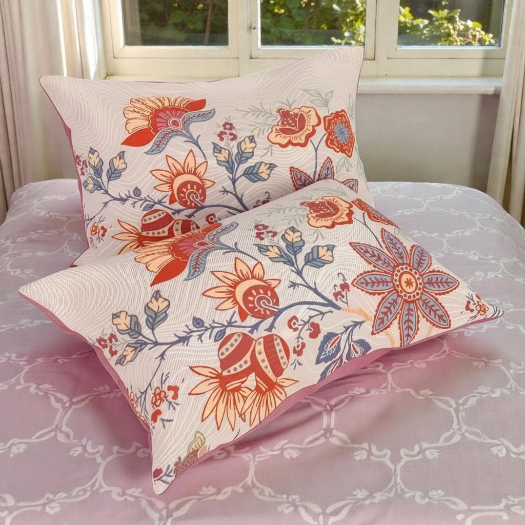 Rustic Floral Boho Pillowcases - Set of 2