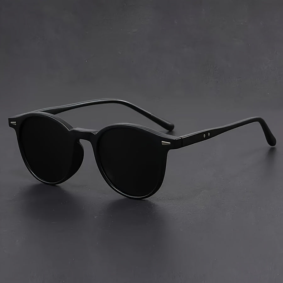 Men's Round Tortoiseshell Sunglasses, Retro Lightweight Frame