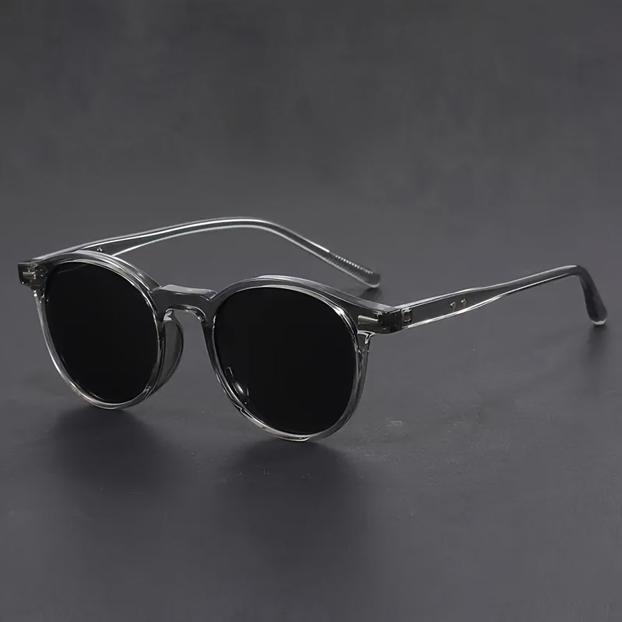Men's Round Tortoiseshell Sunglasses, Retro Lightweight Frame