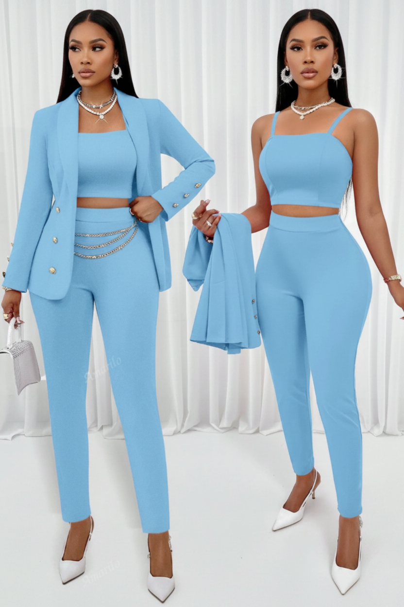 Cami Top & Straight-Leg Trousers Two-Piece Set