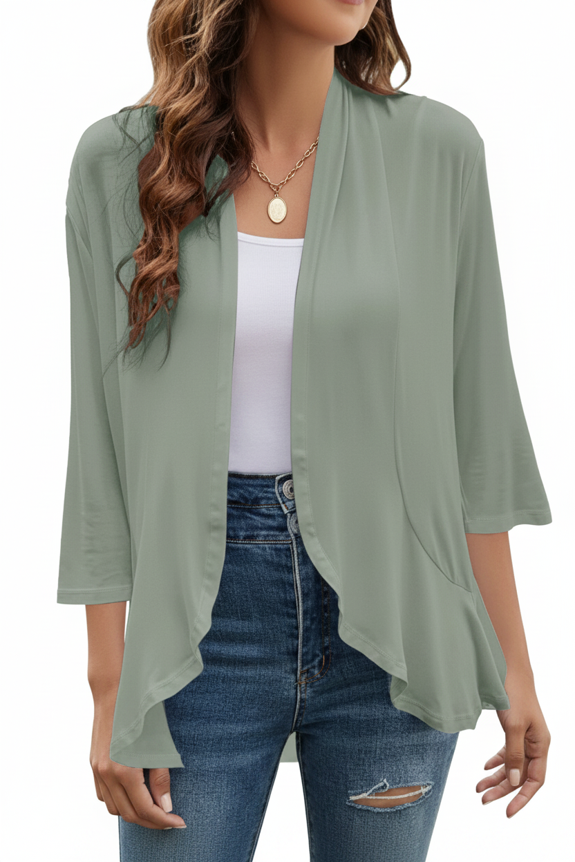 Lightweight Open-Front Cover Up for Warm Weather Layering