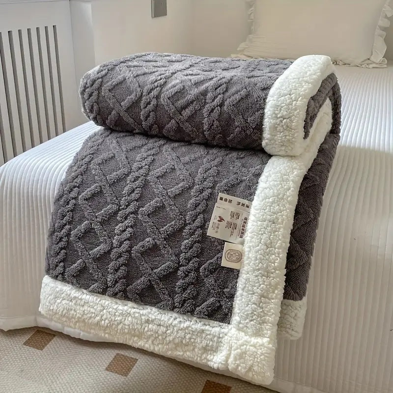 Snuggle Sherpa Fleece Blanket - Soft Reversible Throw