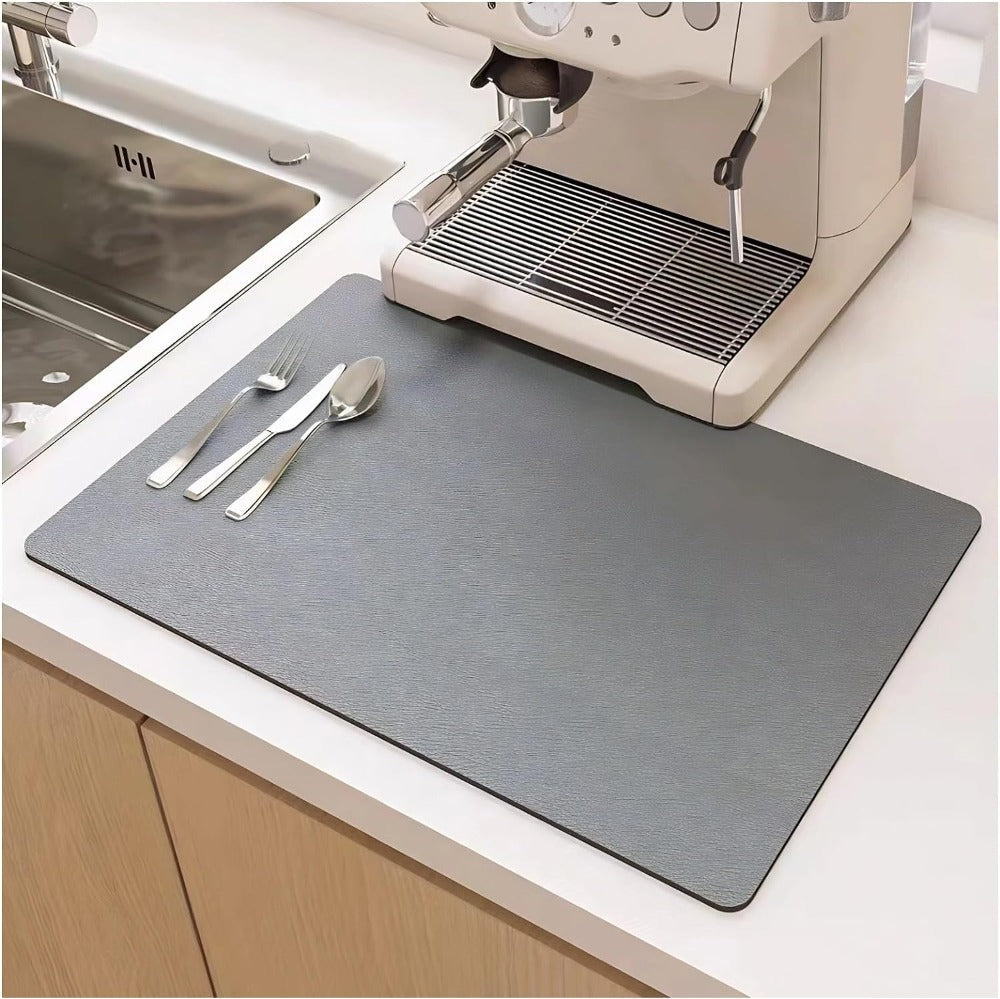 Quick-Dry Kitchen Dish Mat - Absorbent Diatomite