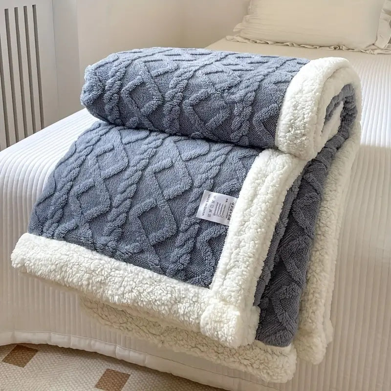 Snuggle Sherpa Fleece Blanket - Soft Reversible Throw