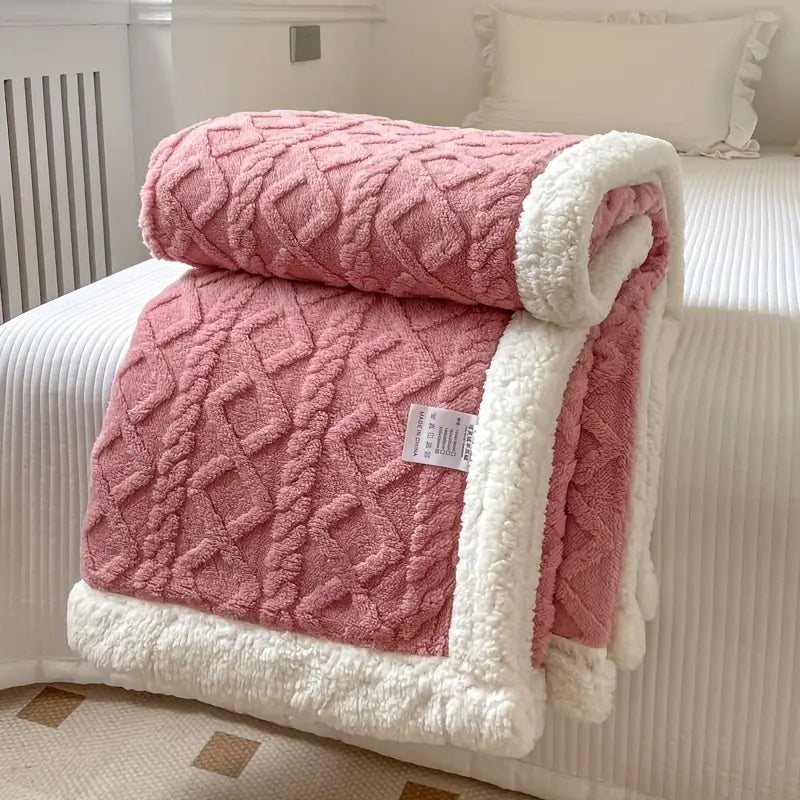 Snuggle Sherpa Fleece Blanket - Soft Reversible Throw