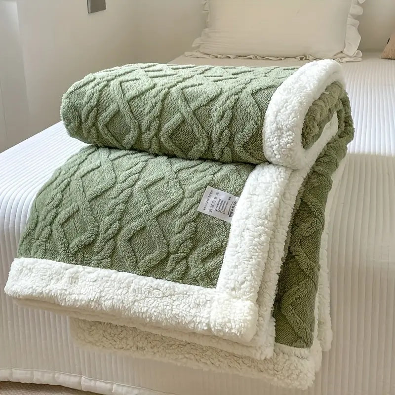 Snuggle Sherpa Fleece Blanket - Soft Reversible Throw
