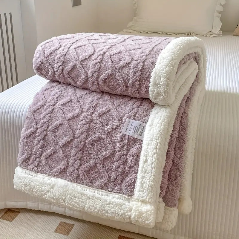 Snuggle Sherpa Fleece Blanket - Soft Reversible Throw