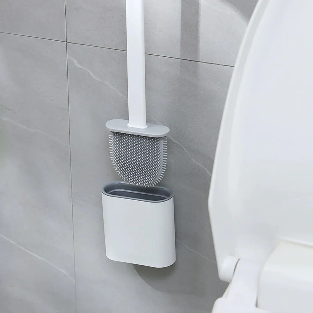 Silicone Toilet Brush - Rust-Free Flexible Cleaning Brush