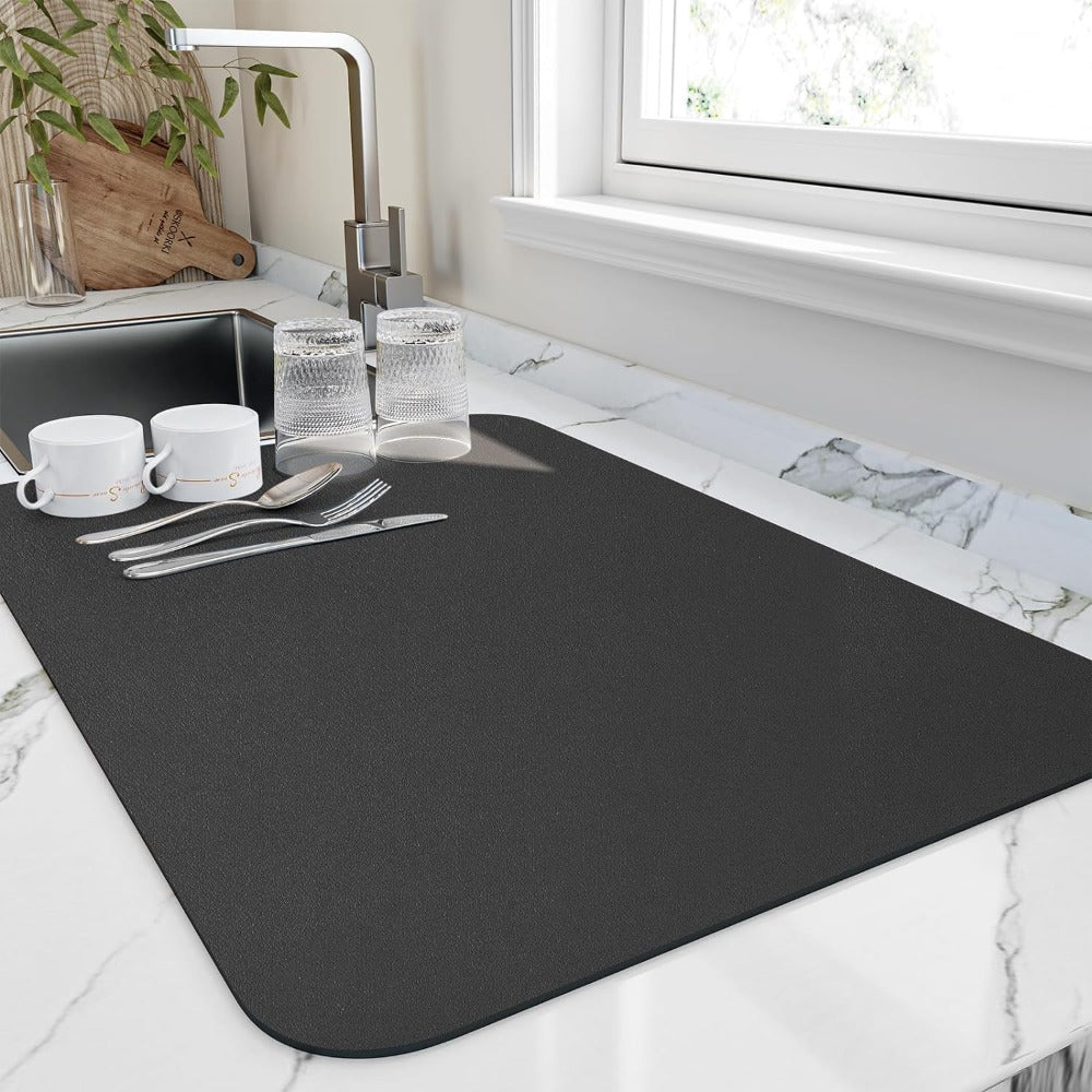 Quick-Dry Kitchen Dish Mat - Absorbent Diatomite