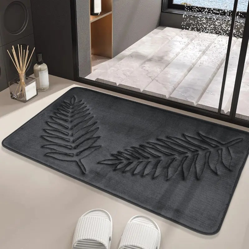 Lush Leaf Comfort Bath Mat Set - 2 Pc Memory Foam Mats