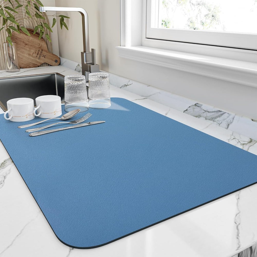 Quick-Dry Kitchen Dish Mat - Absorbent Diatomite
