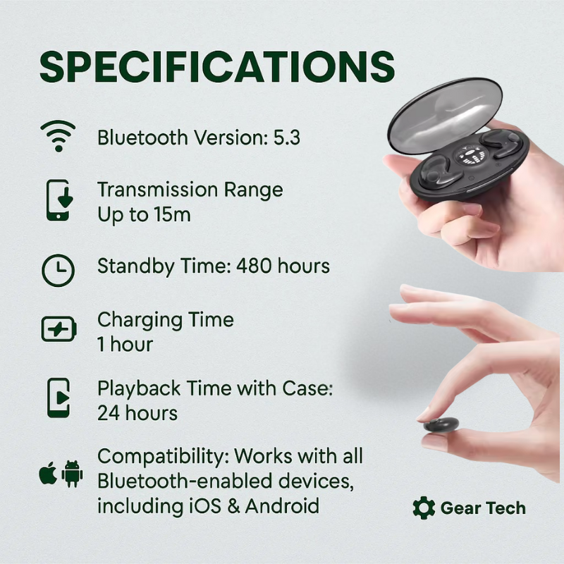Invisible Wireless Sleep Headphones for Side Sleepers
