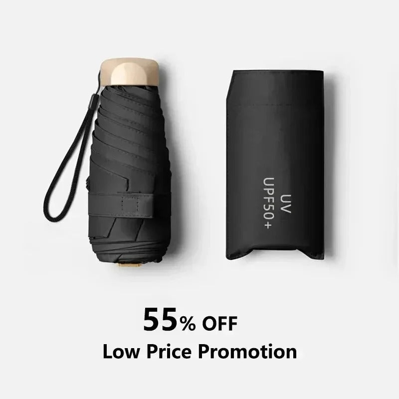 Foldable Mini Umbrella – Compact, UV Protection & Wind-Resistant