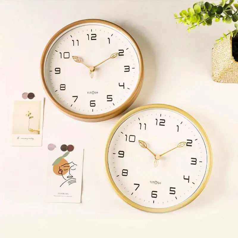 Nordic Minimalist Wooden Wall Clock - Silent Quartz Movement