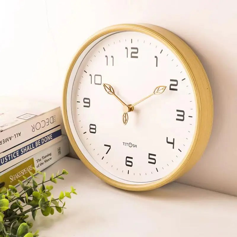 Nordic Minimalist Wooden Wall Clock - Silent Quartz Movement