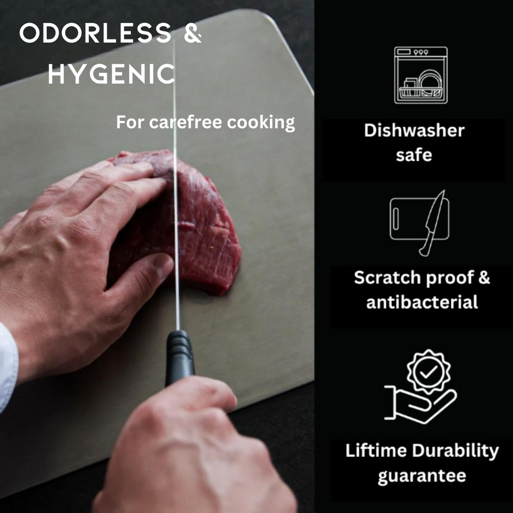 Medical-Grade Titanium Cutting Board - Non-Porous Surface