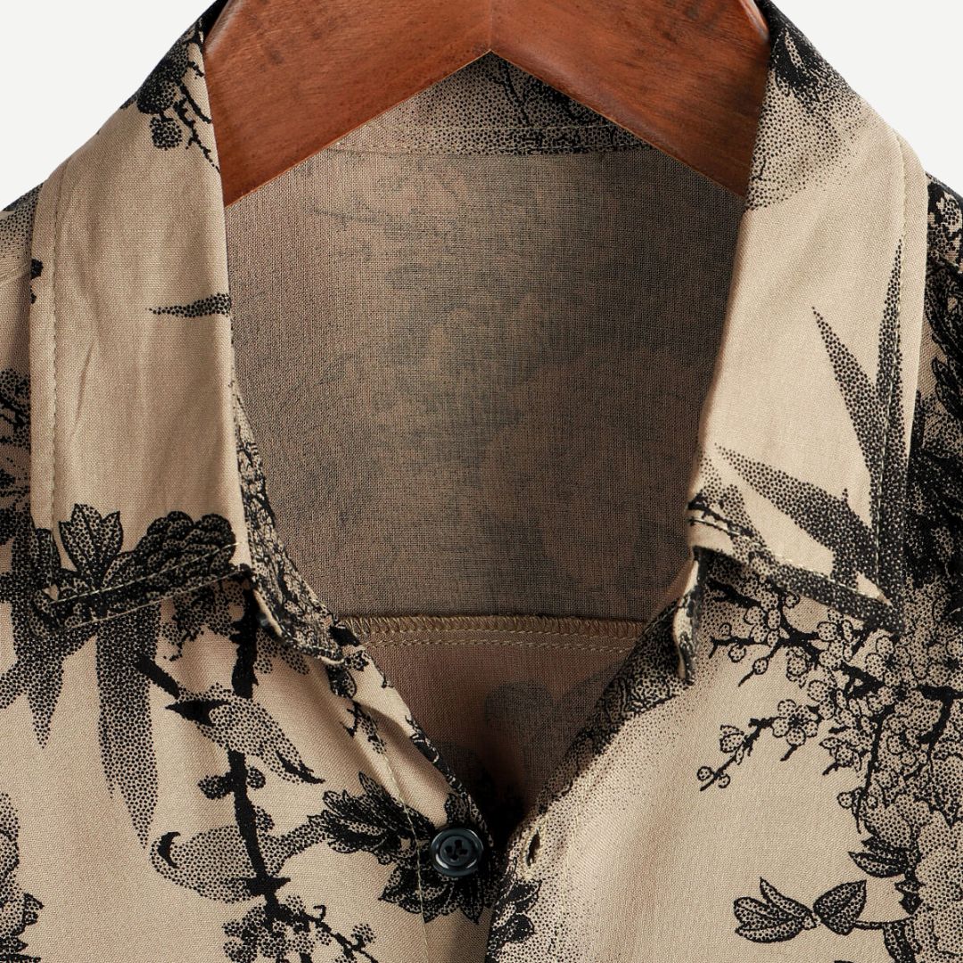 Men's Lightweight Vintage Floral Short Sleeve Shirt