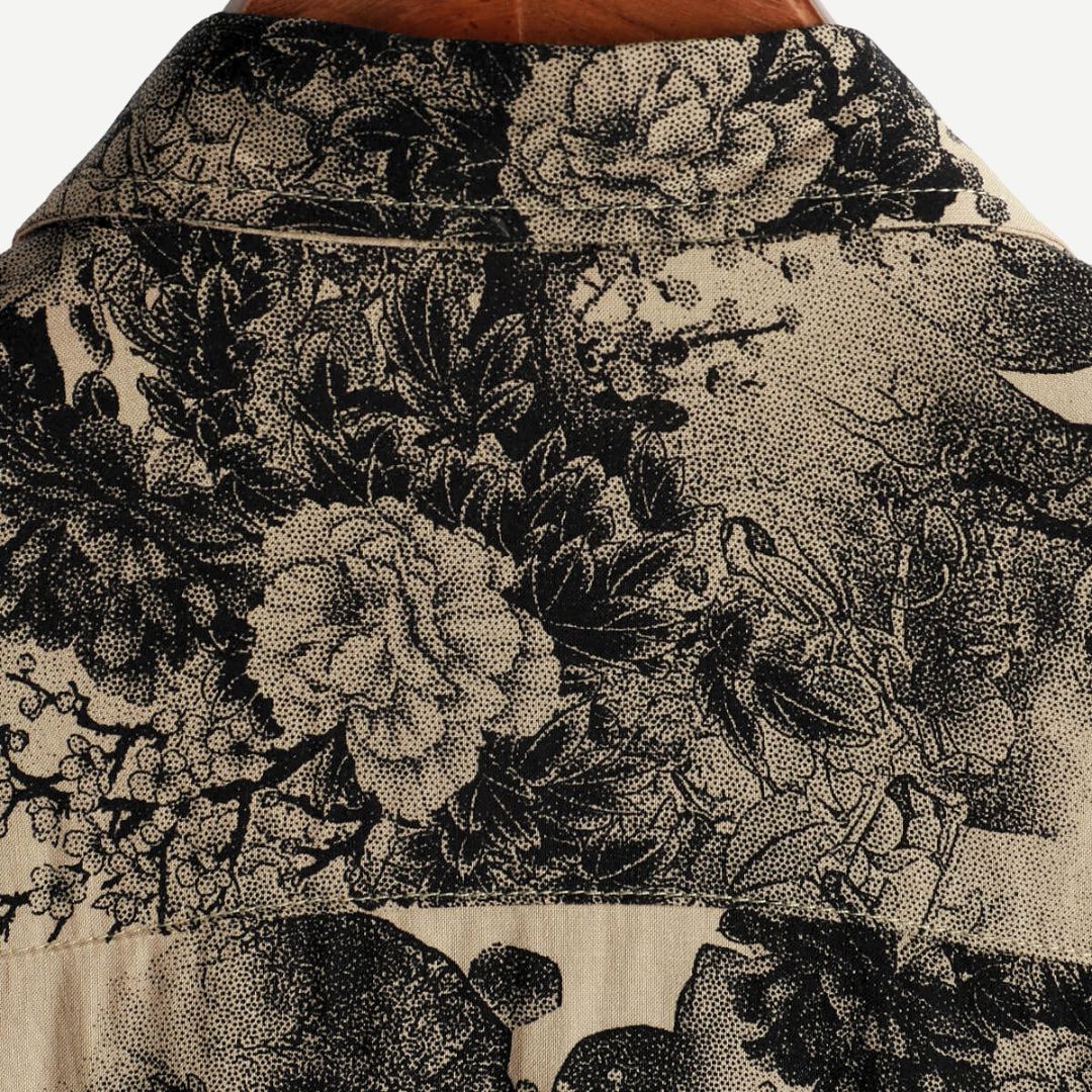 Men's Lightweight Vintage Floral Short Sleeve Shirt