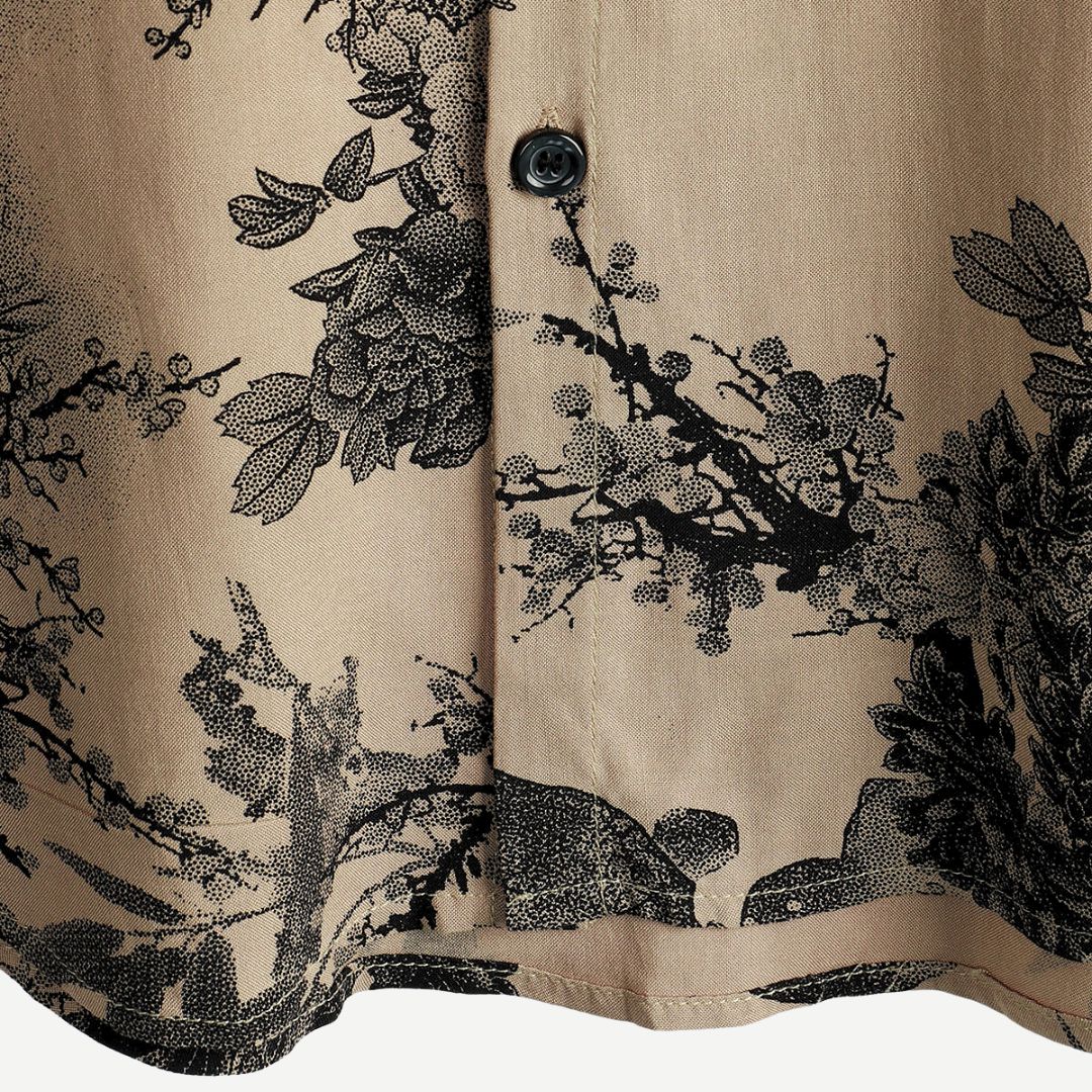 Men's Lightweight Vintage Floral Short Sleeve Shirt