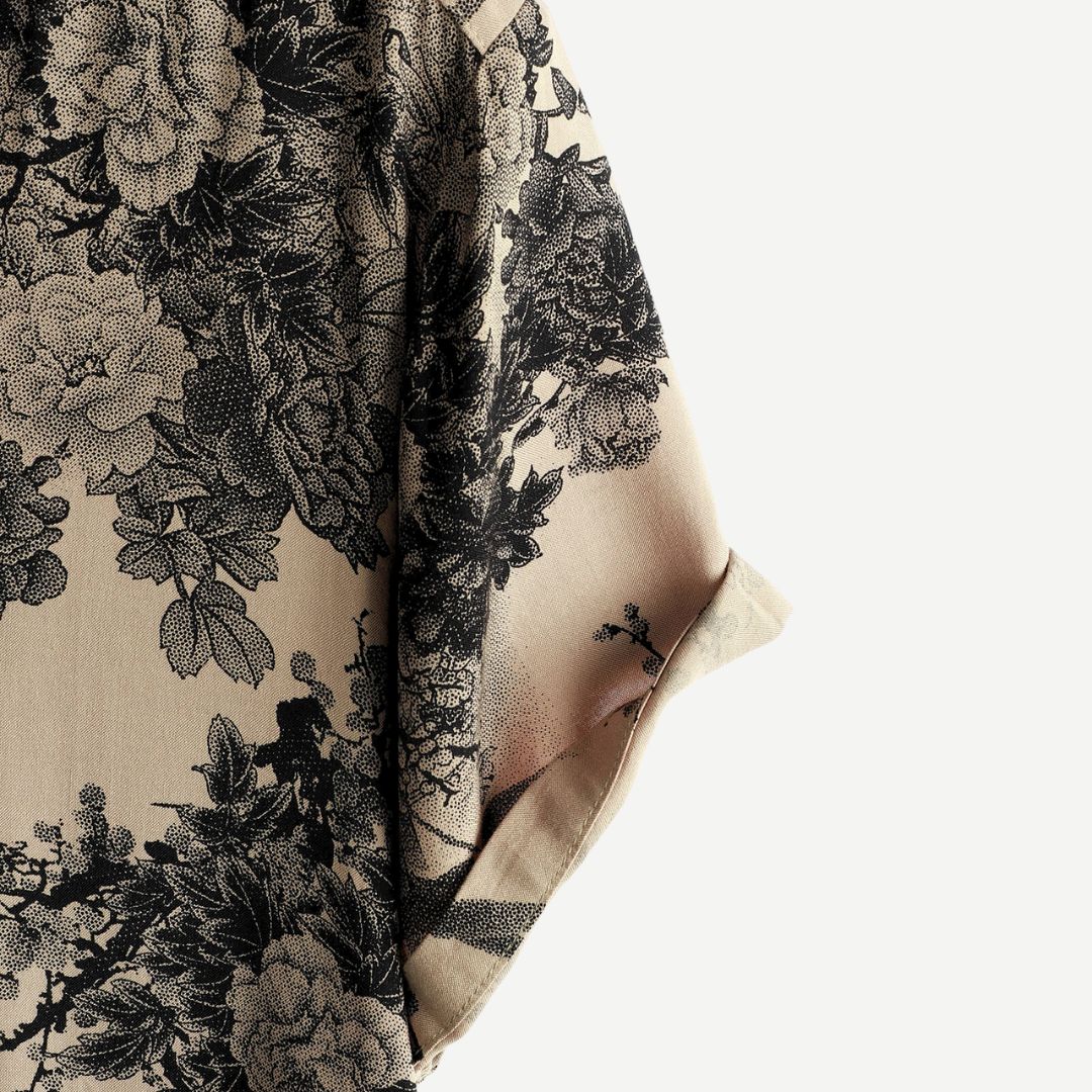 Men's Lightweight Vintage Floral Short Sleeve Shirt