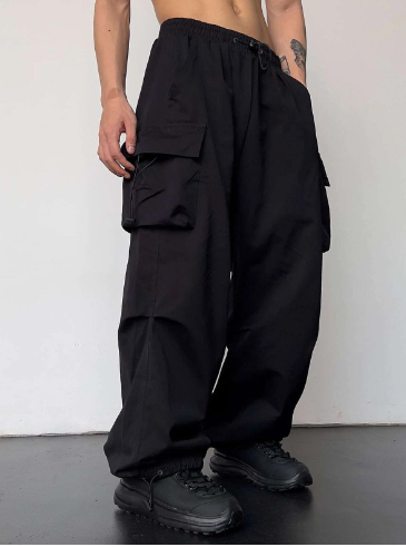 Men's Baggy Wide Leg Cargo Pants - Casual Comfort Fit