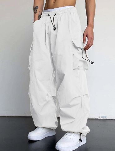 Men's Baggy Wide Leg Cargo Pants - Casual Comfort Fit