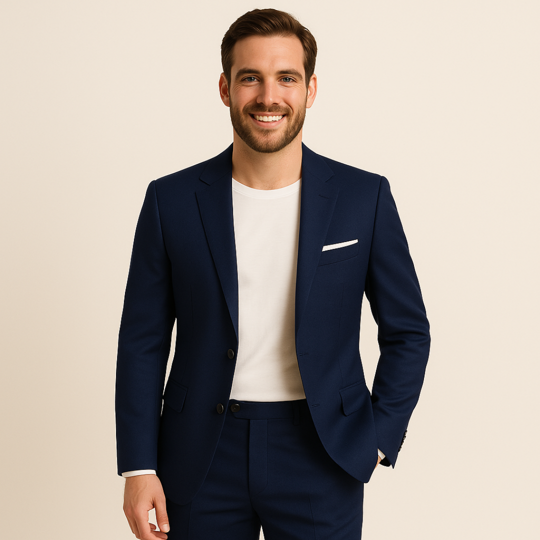 Men's Two-Piece Formal Suit Set with Blazer & Trousers