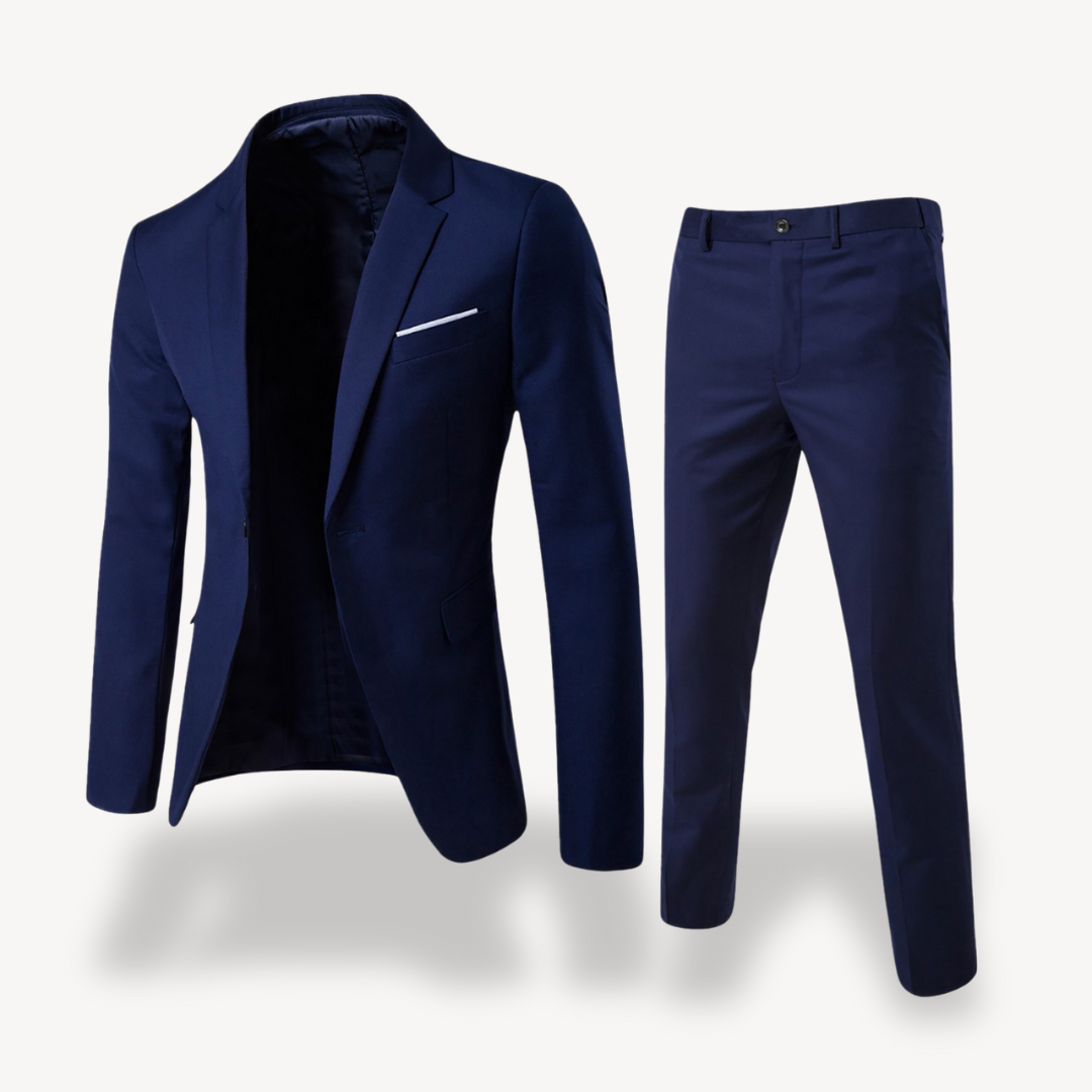 Men's Two-Piece Formal Suit Set with Blazer & Trousers