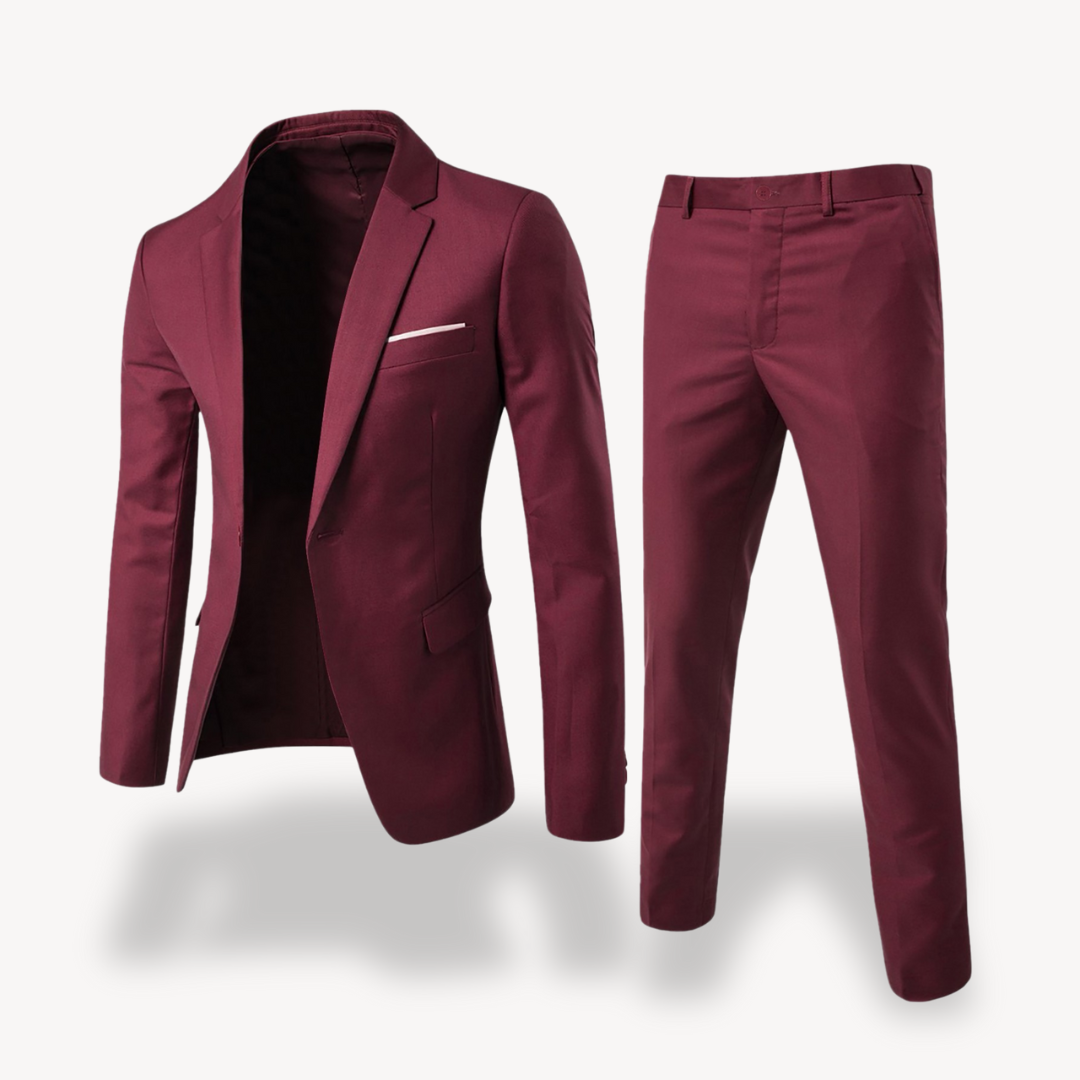 Men's Two-Piece Formal Suit Set with Blazer & Trousers