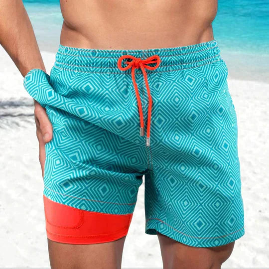 Men's Quick-Dry Swim Shorts with Inner Compression Liner