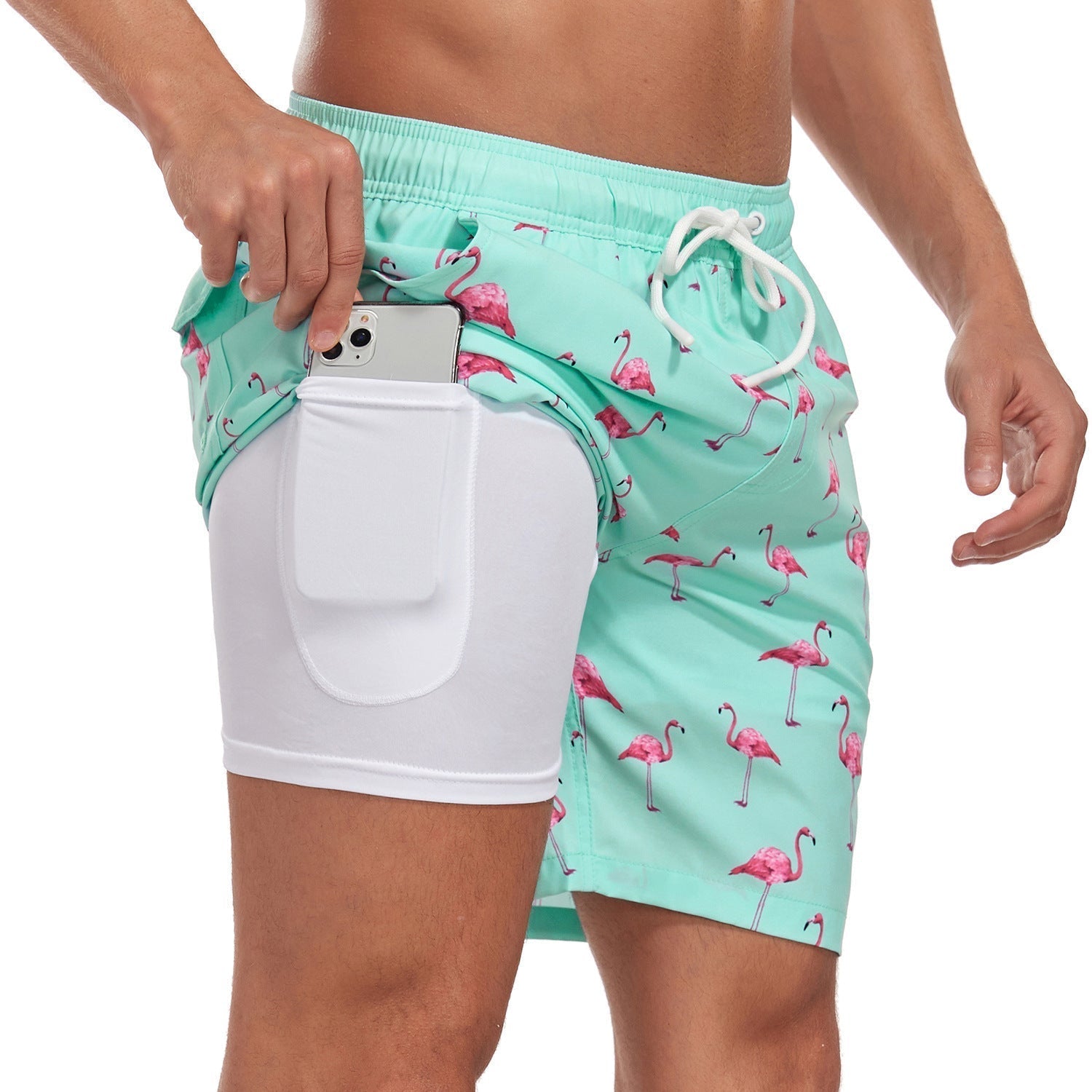 Men's Quick-Dry Swim Shorts with Inner Compression Liner