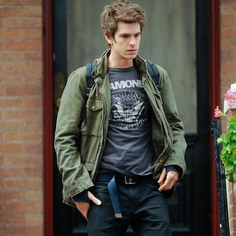 Men's Vintage Military-Style Jacket with Hidden Hood
