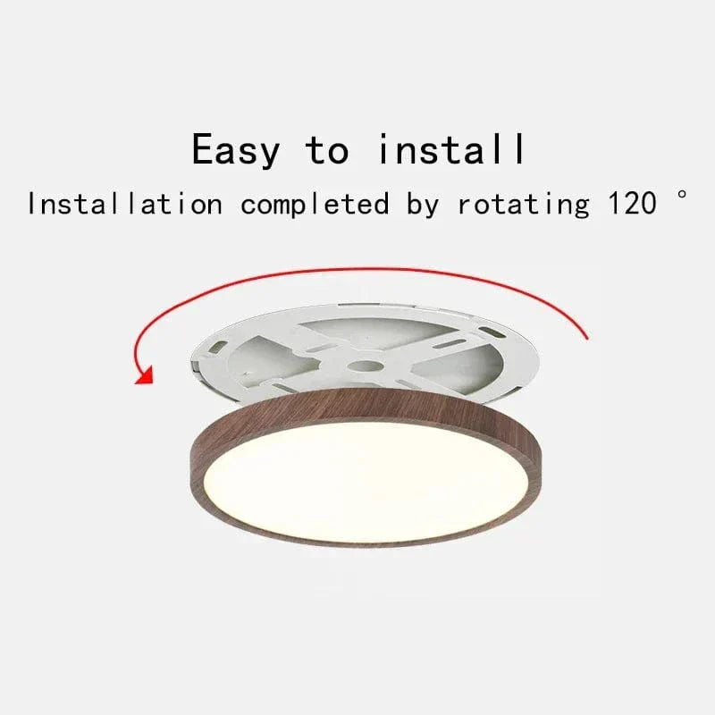 Modern Circular Ultra-Thin Wooden LED Ceiling Light