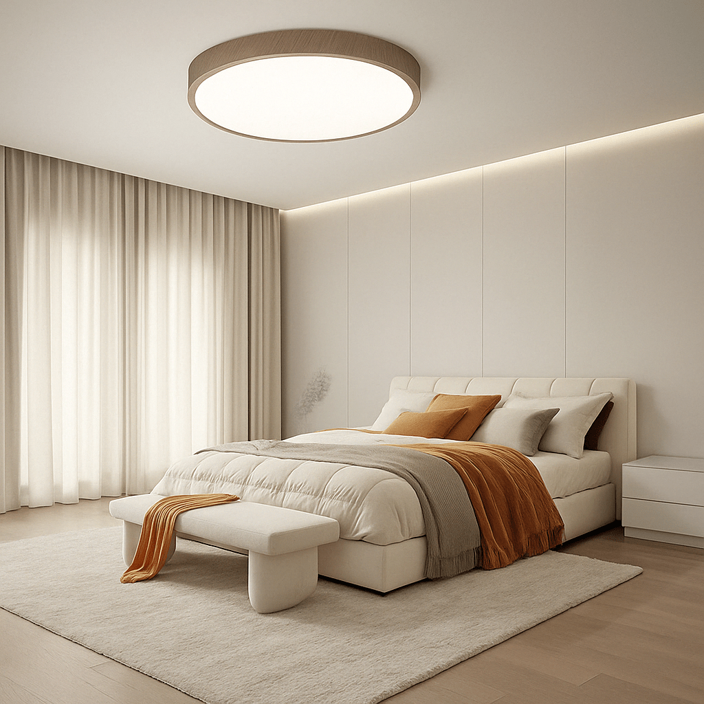 Modern Circular Ultra-Thin Wooden LED Ceiling Light