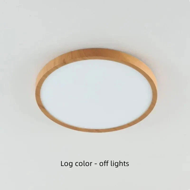 Modern Circular Ultra-Thin Wooden LED Ceiling Light