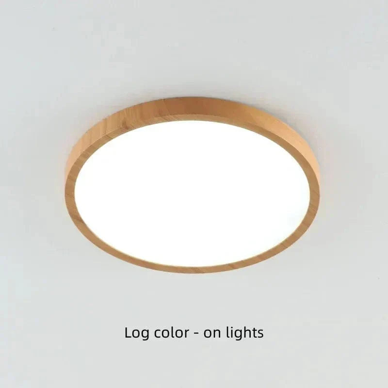 Modern Circular Ultra-Thin Wooden LED Ceiling Light