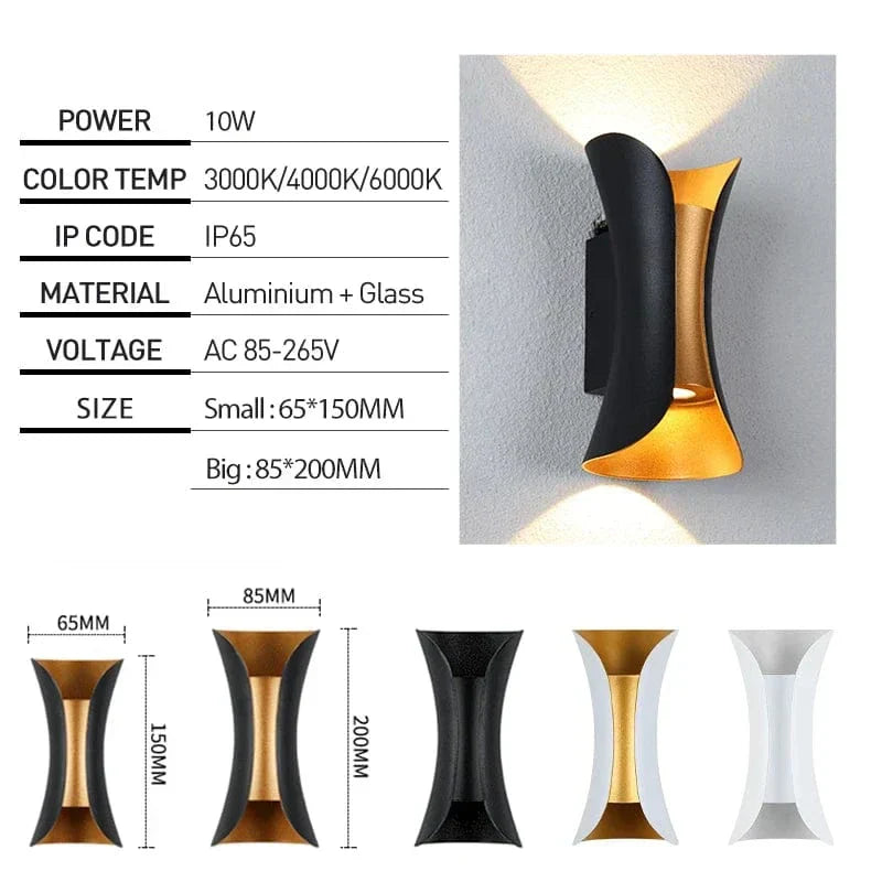 Waterproof LED Wall Light - Modern Indoor/Outdoor Design