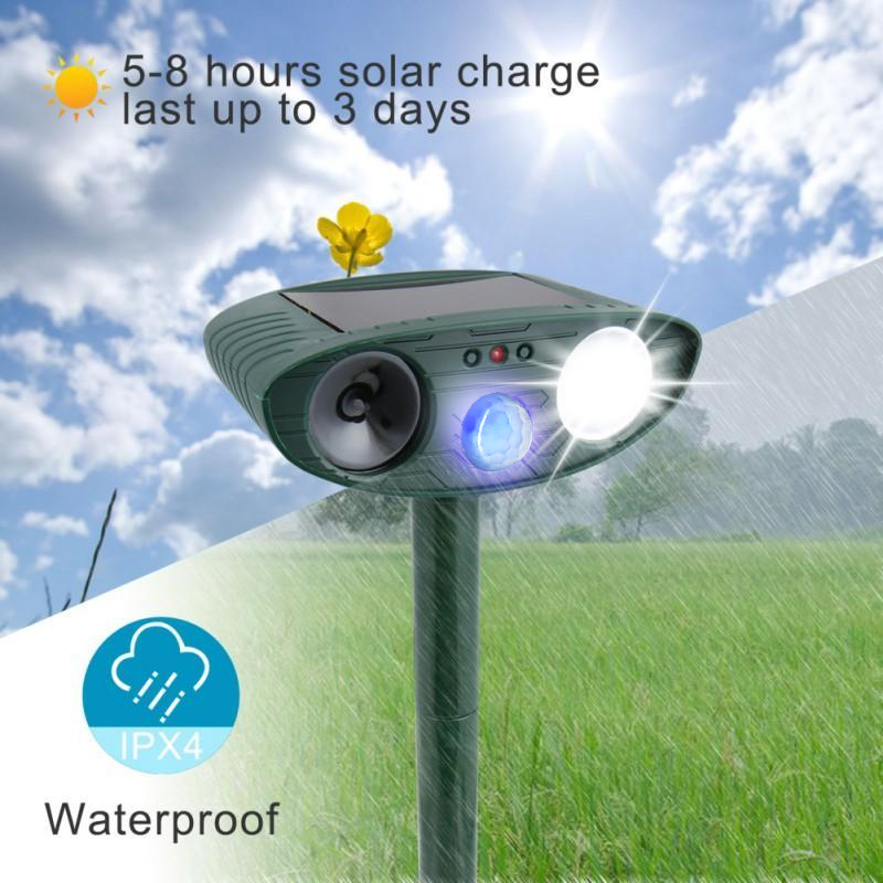Solar-Powered Ultrasonic Deer Repeller for Gardens