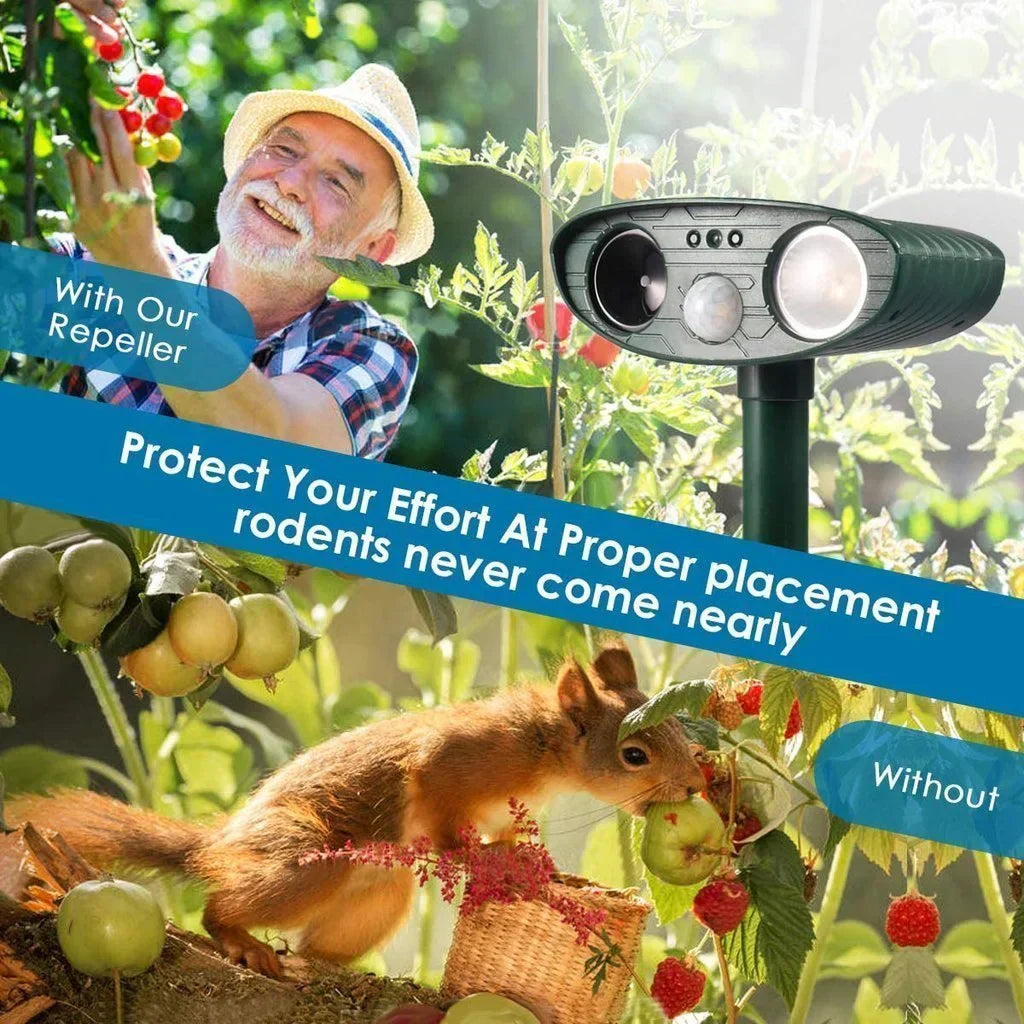 Solar-Powered Ultrasonic Deer Repeller for Gardens