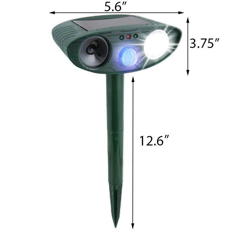 Solar-Powered Ultrasonic Deer Repeller for Gardens