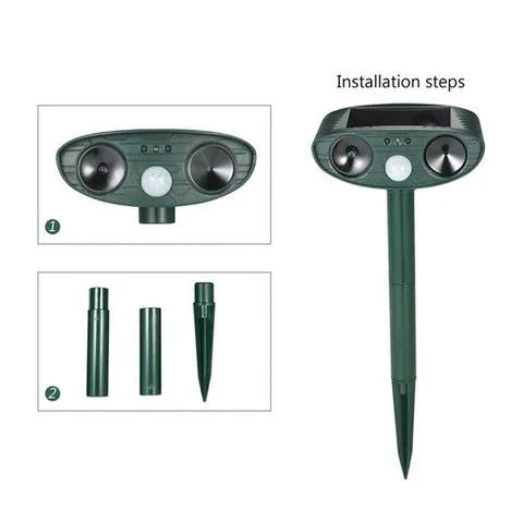 Solar-Powered Ultrasonic Deer Repeller for Gardens