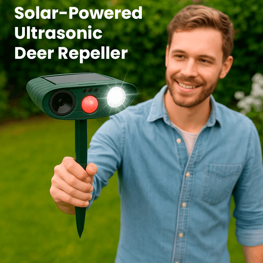 Solar-Powered Ultrasonic Deer Repeller for Gardens